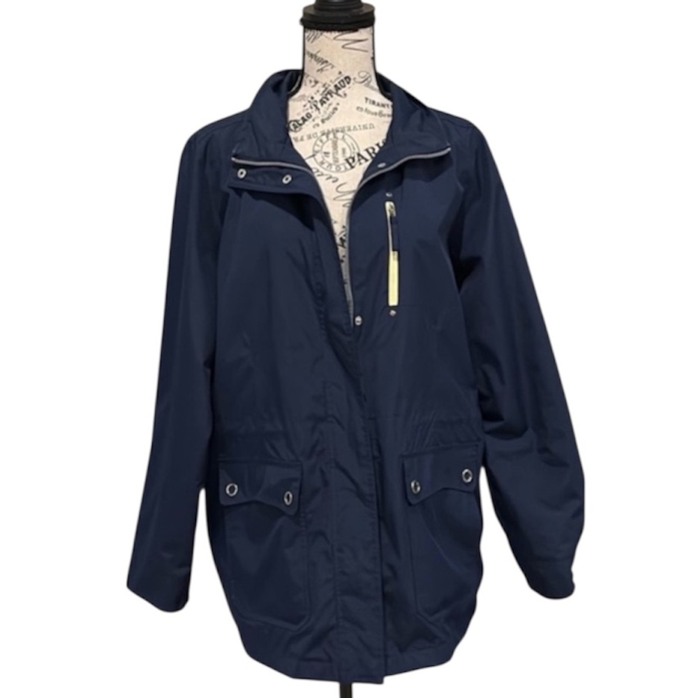 /IZOD Rain Windbreaker Jacket Zip Closure Drawstring Waist Lightweight spring L